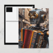 accordeon spelende astronaut briefkaart (Voorkant / Achterkant)