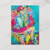 ACCORDEON SPELER IN DE NACHT, violet Visitekaartje (Achterkant)