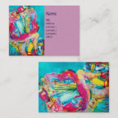 ACCORDEON SPELER IN DE NACHT, violet Visitekaartje (Voorkant / Achterkant)