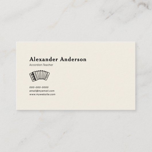 accordeondocent visitekaartje (Achterkant)