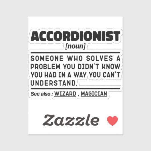Accordeonistische naamwoord definitie grappig sarc sticker (Vel)