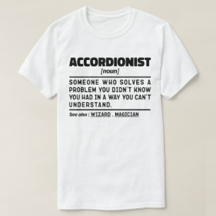 Accordeonistische naamwoord definitie grappig sarc t-shirt
