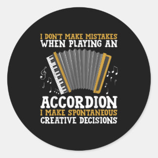 Accordeonkunst voor mannen vrouwen accordeonist ac ronde sticker