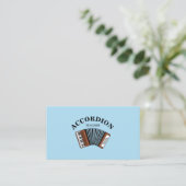Accordeonleraar Blauw Visitekaartje (Staand voorkant)