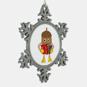 Accordeonmoer Tin Sneeuwvlok Ornament (Links)