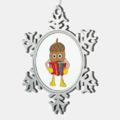 Accordeonmoer Tin Sneeuwvlok Ornament (Rechts)