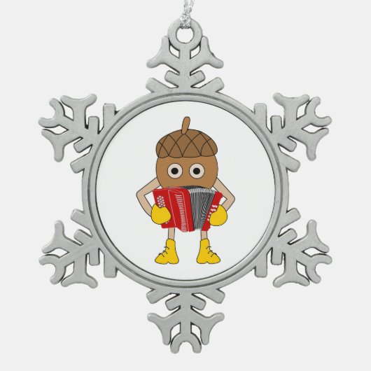 Accordeonmoer Tin Sneeuwvlok Ornament (Voorkant)
