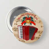 Accordeonmuziek, Kerstmisontwerp, Ronde Button 7,6 Cm (Voorkant /achterkant)