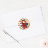 Accordeonmuziek, Kerstmisontwerp, Ronde Sticker (Envelop)
