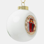 Accordeonmuziek, Kerstontwerp, Keramische Bal Ornament (Links)