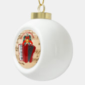 Accordeonmuziek, Kerstontwerp, Keramische Bal Ornament (Rechts)