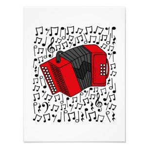 accordeonmuziek noten accordeonist folk muzikant foto afdruk