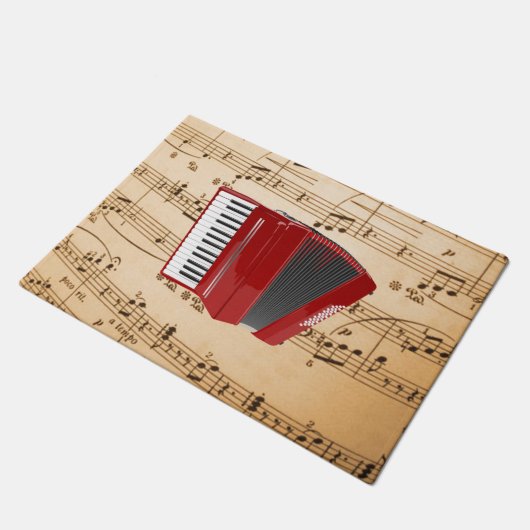 Accordeonmuziek, populair ontwerp, deurmat (Schuin)