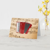 Accordeonmuziek, populair ontwerp, kaart (Gele Bloem)