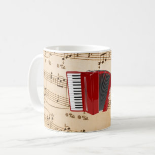Accordeonmuziek, populair ontwerp, koffiemok
