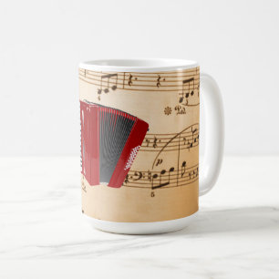 Accordeonmuziek, populair ontwerp, koffiemok