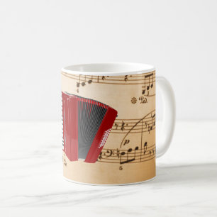 Accordeonmuziek, populair ontwerp, koffiemok
