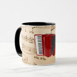 Accordeonmuziek, populair ontwerp, mok