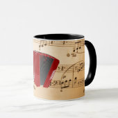 Accordeonmuziek, populair ontwerp, mok (Voorkant rechts)
