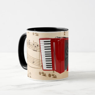 Accordeonmuziek, populair ontwerp, mok