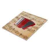 Accordeonmuziek, populair ontwerp, tegeltje (Zijkant)