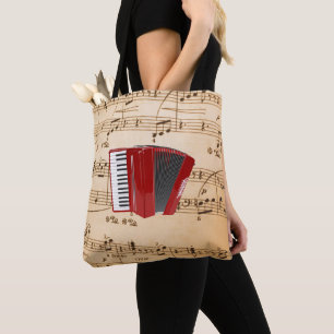 Accordeonmuziek, populair ontwerp, tote bag
