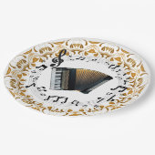 Accordeonontwerp in elegant zwart en goud papieren bordje (Gekanteld)