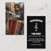 accordeonspeelrobot visitekaartje (Voorkant / Achterkant)