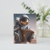 accordeonspel astronaut briefkaart (Staand voorkant)