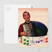 accordeonspeler briefkaart (Voorkant / Achterkant)