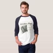 Accordeonspeler Raglan honkbal T-shirt (Voorkant volledig)