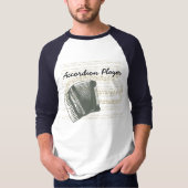 Accordeonspeler Raglan honkbal T-shirt (Voorkant)