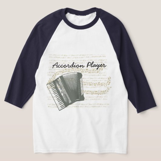 Accordeonspeler Raglan honkbal T-shirt (Laagn)