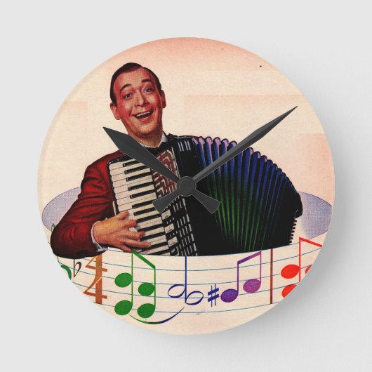 accordeonspeler ronde klok (Voorkant)