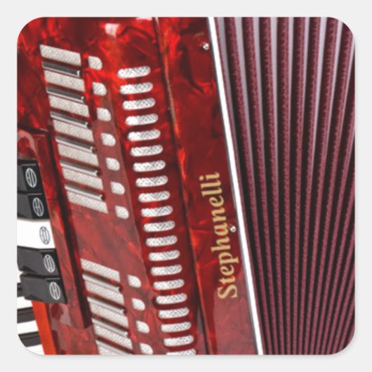 ACCORDIAN MUSICAL INSTRUMENT VIERKANTE STICKER (Voorkant)