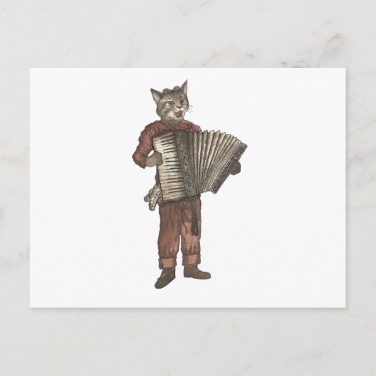 Accordion Cat Briefkaart (Voorkant)