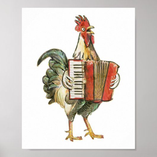 Accordion Chicken Shirt, Chicken Shirt, Chicken Mu Poster (Voorkant)