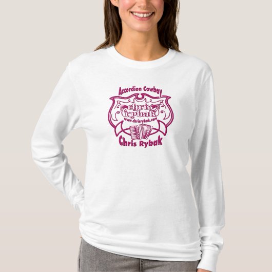 Accordion Cowboy Logo - FUCHSIA T-shirt (Voorkant)