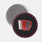 Accordion: De rode accordeon Magneet (Voorkant / Achterkant)