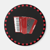 Accordion: De rode accordeon Magneet (Voorkant)