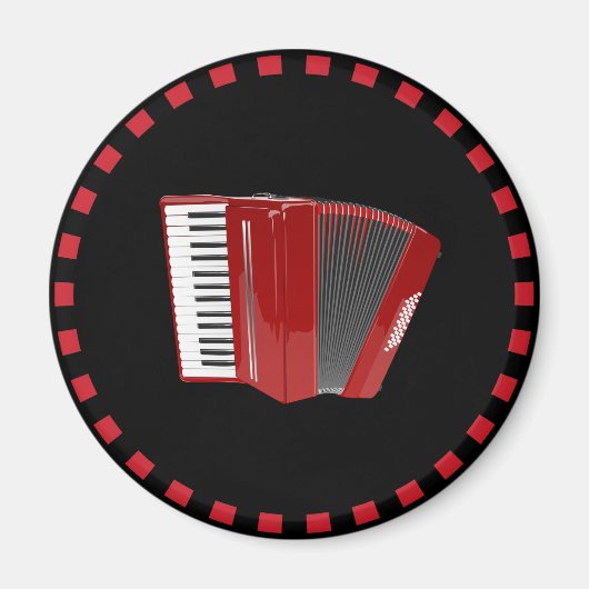 Accordion: De rode accordeon Magneet (Voorkant)