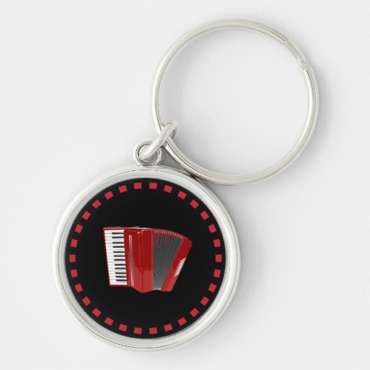Accordion: De rode accordeon Sleutelhanger (Voorkant)