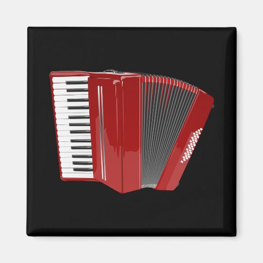 Accordion: De rode cordion Magneet (Voorkant)