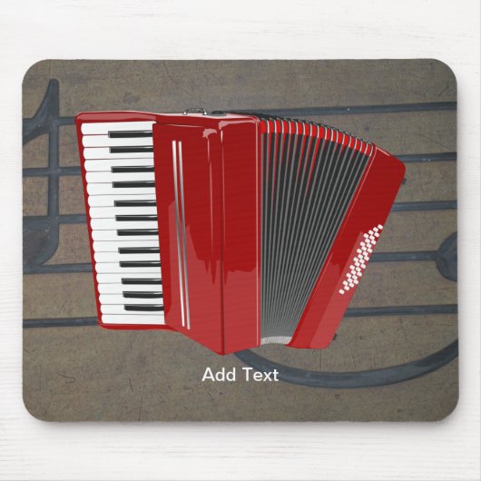 Accordion: De rode cordion sjabloon Muismat (Voorkant)