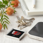 Accordion: De rode cordion sjabloon Sleutelhanger (Zijkant)