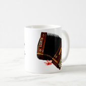 Accordion en Plumeria - Muziekinstrument Koffiemok (Voorkant rechts)