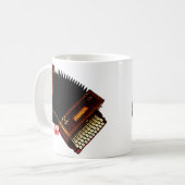 Accordion en Plumeria - Muziekinstrument Koffiemok (Voorkant links)