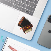 Accordion en Plumeria - Muziekinstrument Sticker (Laptop met iPhone)