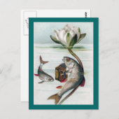 Accordion en waterLily spelen Briefkaart (Voorkant / Achterkant)