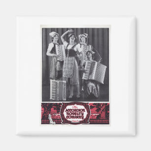 Accordion Girls Vintage Ad Magneet